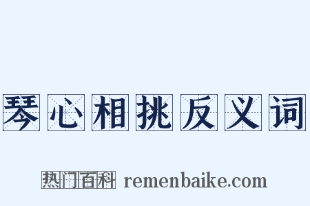 琴心相挑反义词是什么意思的图片